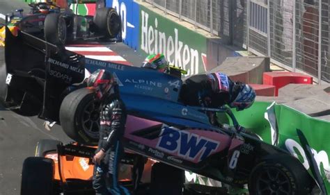 Huge crash at Azerbaijan Grand Prix leaves F2 driver on top of rival ...