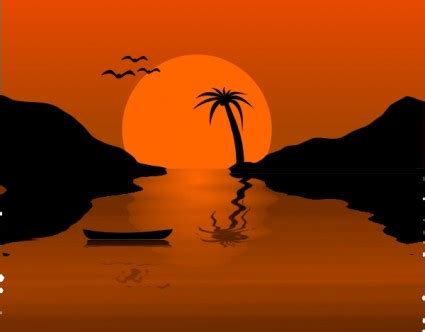 Sunset water scene clip art free vector in open office drawing svg ...