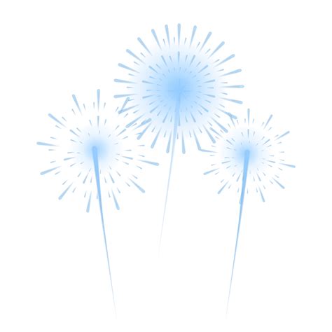 New Year Fireworks Vector Design Images, Blue New Year Abstract Fireworks Transparent Background ...