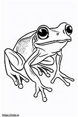 Simple frog For coloring sketch template