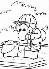 Baby Gonzo Is Playing On A Sandbox Coloring Page Printable  sketch template