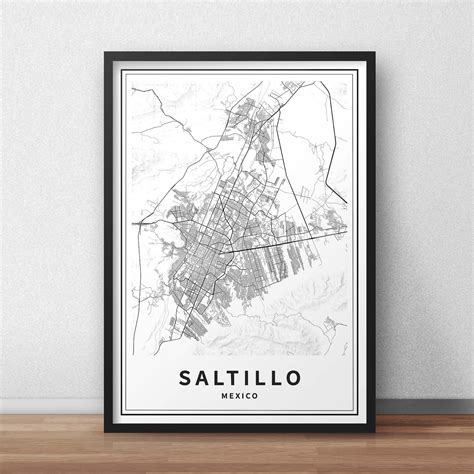 Printable Map of Saltillo Coahuila Mexico Instant Download | Etsy