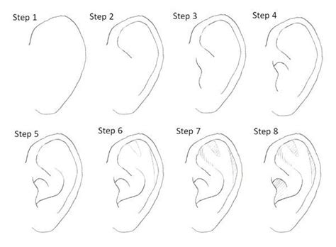 drawing manga ears step by step | Drawings, Drawing tips, Drawing tutorial