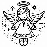 Adorable Christmas Angel coloring Page  Download Print Or Color sketch template