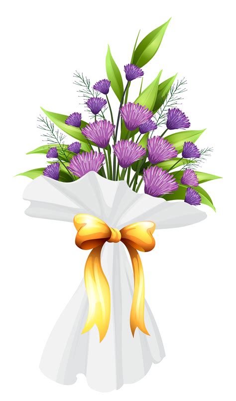 Purple Flowers Bouquet PNG Clipart Image | Gallery Yopriceville - High ...