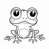 Frog Coloring Page Drawing Cartoon Outline Sketch Vector  sketch template