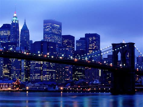 Manhattan at Night Ponte Do Brooklyn, Brooklyn New York, Brooklyn Bridge, New York City, New ...