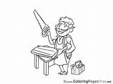 Carpenter Children Download Colouring Page sketch template
