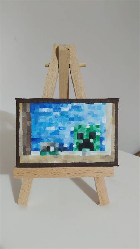 Tried painting my favourite minecraft painting on mini canvas : r/Minecraft