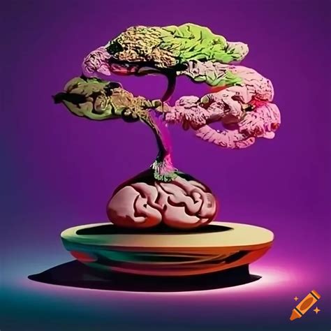 Logo design merging brain, bonsai, and music on Craiyon