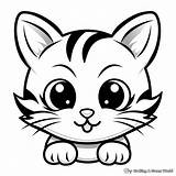 Cat Face Coloring Pages  Free & Printable sketch template