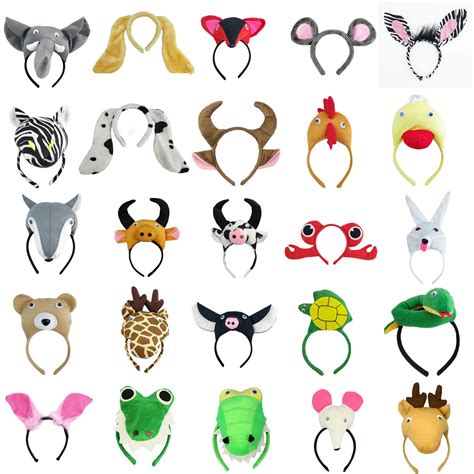 Adult-Kids-Party-Women-Plush-Animal-Ear-Headband-Cartoon-Birthday-Gift ...