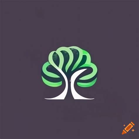 2d minimalist tree logo design