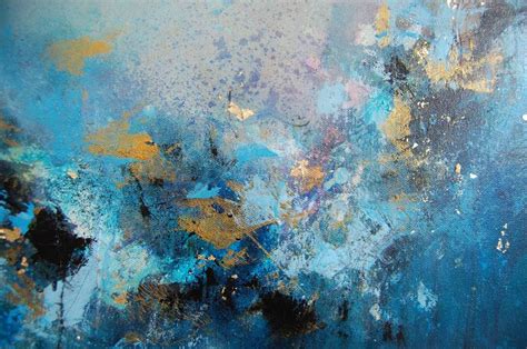 Original abstract painting, blue abstract painting, modern canvas art, large canvas painting ...