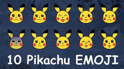 #1 Pokemon Emoji : 10 Cute Pikachu. - YouTube