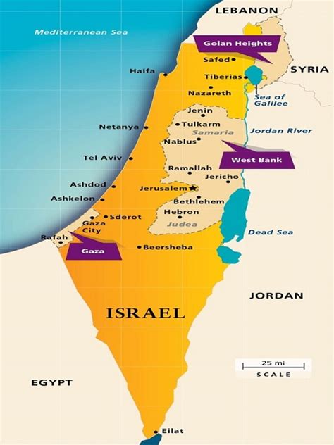 Palestine And Israel / De geografie van Israël, Palestina en Libanon ...