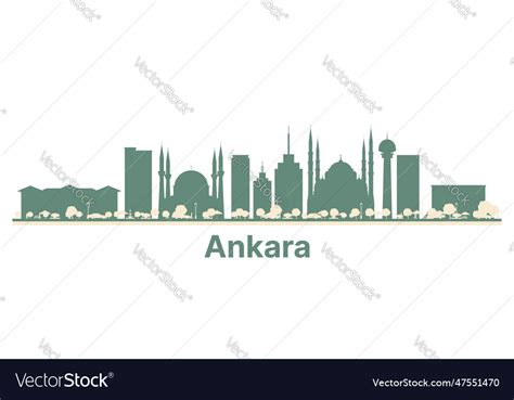 Abstract ankara turkey city skyline with color Vector Image