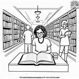 Kind Librarian Coloring Pages sketch template