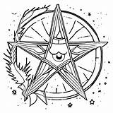 Detailed Pentacle Coloring Page · Creative Fabrica sketch template