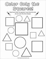 Coloring Printable Square Shapes Preschool Kids Circle Worksheets  sketch template