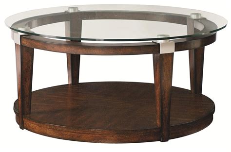 Hammary Solitaire Contemporary Round Coffee Table with Glass Top | Mueller Furniture | Cocktail ...