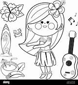 Hula Coloring Pages sketch template