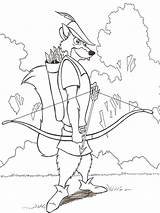 Fox Robin Hood coloring page sketch template