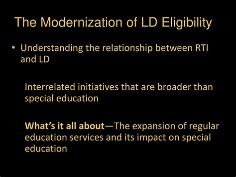 PPT - Appropriate LD Evaluations Under the IDEA: Modernizing LD Eligibility, Understanding the ...