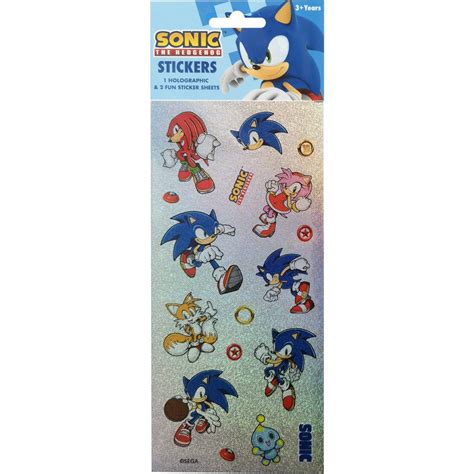 Sonic The Hedgehog Holographic Stickers 3 Pack | BIG W