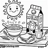Milk For Morning Breakfast Coloring Page  Kids – Smart sketch template