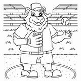Premium Vector  Baseball Mascot Coloring Page For Kids sketch template