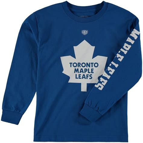 Youth Toronto Maple Leafs Old Time Hockey Blue Two Hit Long Sleeve T ...