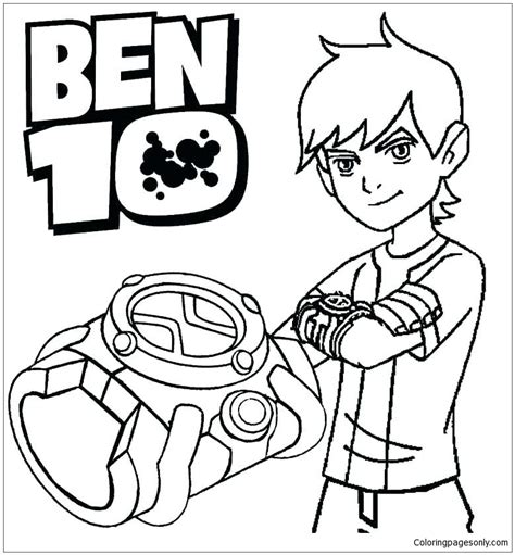 Omnitrix Ben 10 Coloring Page - Free Printable Coloring Pages