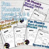Fun Phonics Level 1 Word Sheets by Miss Cap's Thinking Cap | TPT