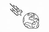 Icon Space Cute Meteor Coloring Pages Graphic By Workiestudio  sketch template
