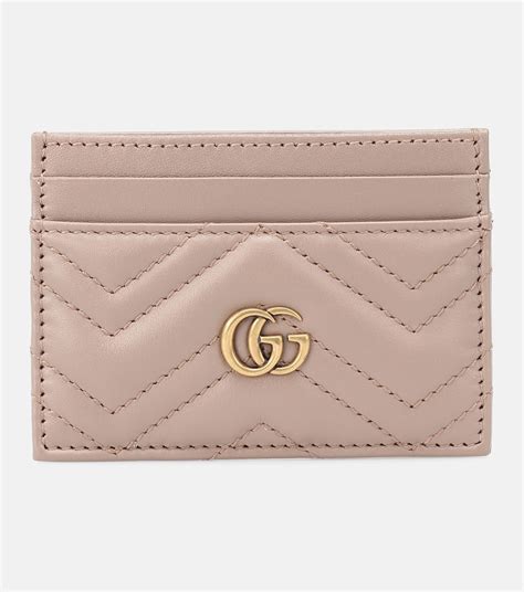 Gucci Gg Marmont 2.0 Leather Card Holder, Pink In 5909 Pink | ModeSens