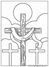 Coloring Cross Easter Printable Pages Kids Crosses Bible Happy Jesus  sketch template