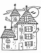 Printable Haunted House Coloring Pages sketch template