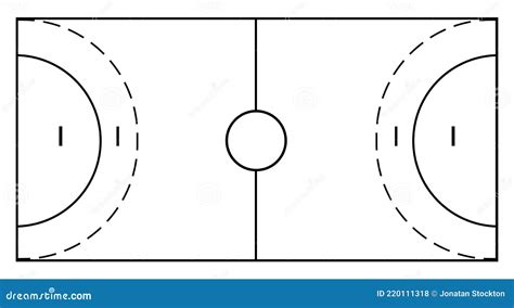 Diagram Of Handball Court Vector Illustration Isolated On White Background. Handball Field ...
