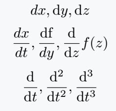 How do you write derivatives in LaTeX?