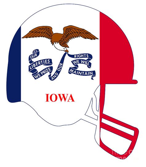 Iowa State Flag Football Helmet Digital Art by Bigalbaloo Stock - Fine ...