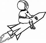 Astronaut On Rocket Coloring Page  Wecoloringpagecom sketch template