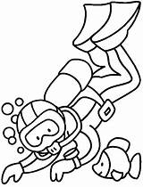 Diving Coloring Pages sketch template