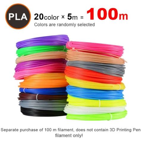 Buy 3D Printer PLA Filament 5M 20 Colors 1.75mm PLA 3D Print Filament ...