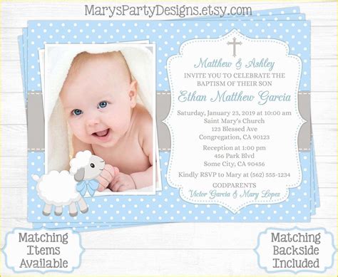 Free Christening Invitation Template for Baby Boy Of Baptism Invitation Baptism Invitations for ...