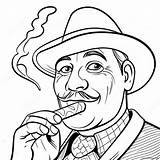 Smoking Cigar Coloring Page 39943 31589 sketch template