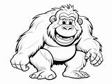 Printable Gorilla To Color  Coloring Page sketch template