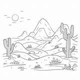 Desert Coloring Pages Clipart Wild Worksheets West Color Landscape Kids  sketch template
