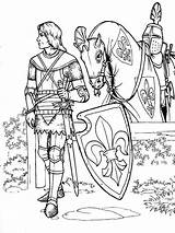 Coloring Knight Battle Pages Sketch Page sketch template
