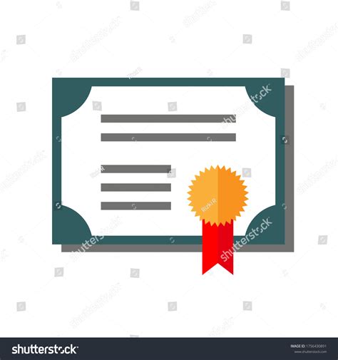 Award Certificate Flat Icon Vector Illustration Stock Vector (Royalty ...